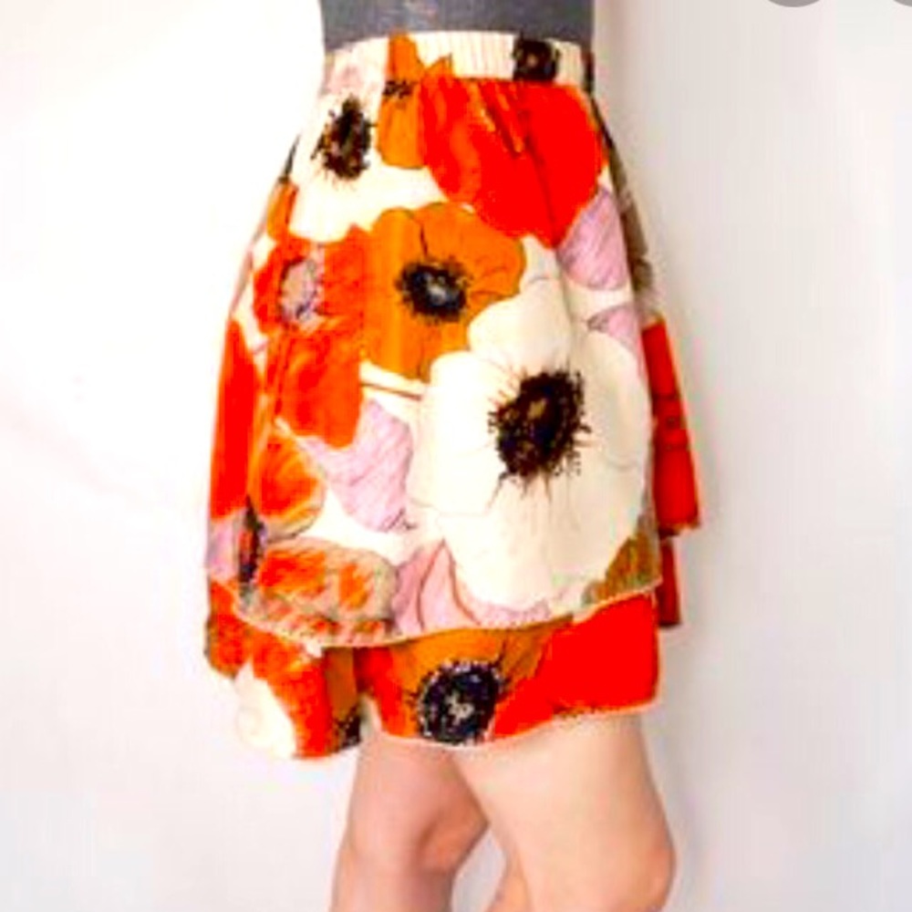 Anthropologie Odille silk skirt w pockets